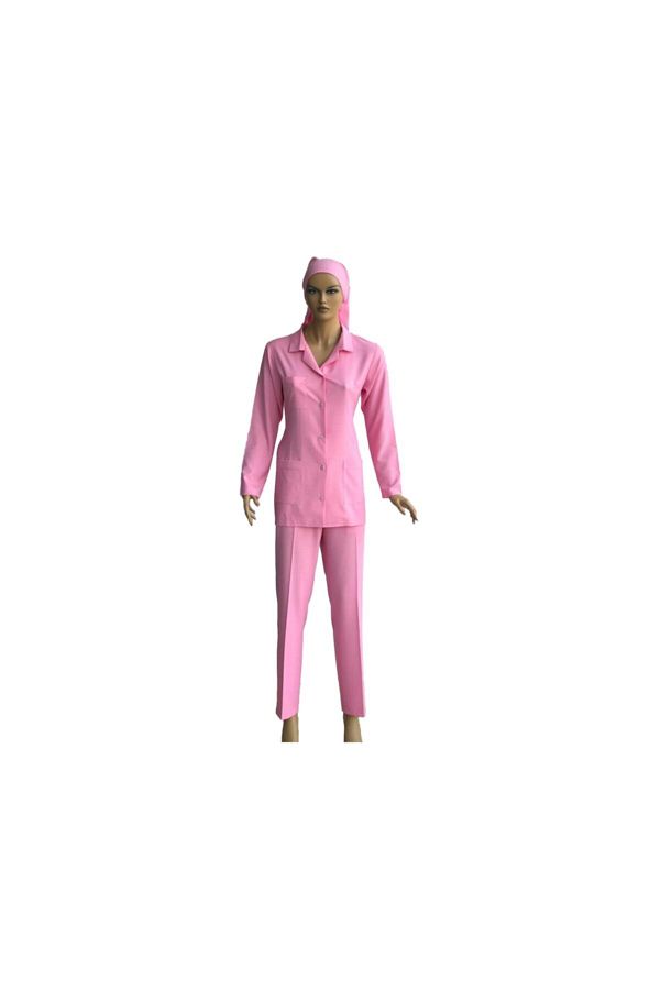 Pembe Düğmeli Doktor Ve Hemşire Üniforması