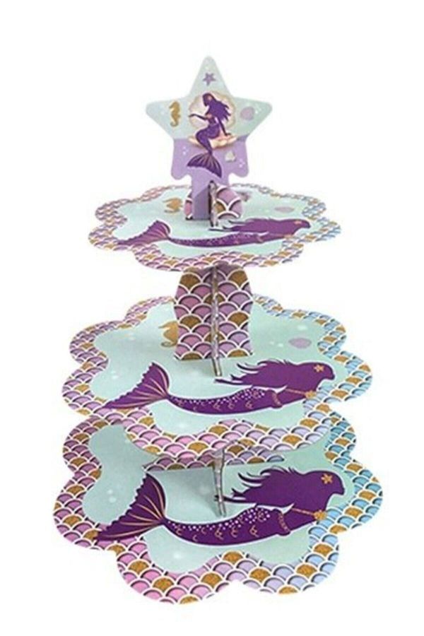 Deniz Kızı Temalı Kek Standı Cupcake Stand 3 Katlı