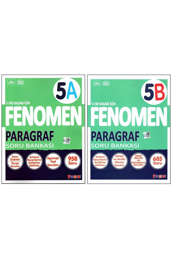 Fenomen 5. Sınıf Paragraf (A)+(B) Soru Bankası 2 Kitap