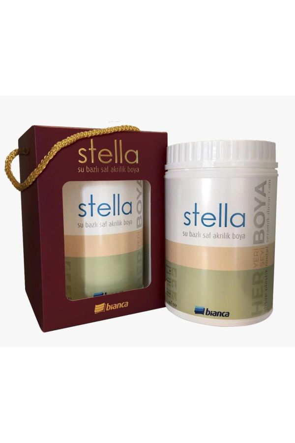Stella Su Bazlı Saf Akrilik Boya 1Lt 1087 Kırık Beyaz