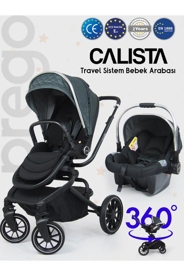 Calista 360 Derece Dönebilen Travel Çift Yönlü Bebek Arabası Puset Hediyeli