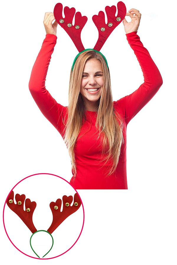 1 Adet Yılbaşı Kırmızı Geyik, Fiyonk, Kardan Adam, Noel Baba Şapka Taç, Yeni Yıl Parti Taçları
