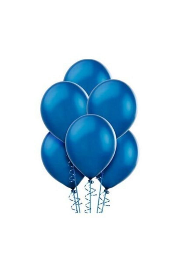 30 Adet Koyu Mavi Balon Metalik Parlak 30-35 Cm