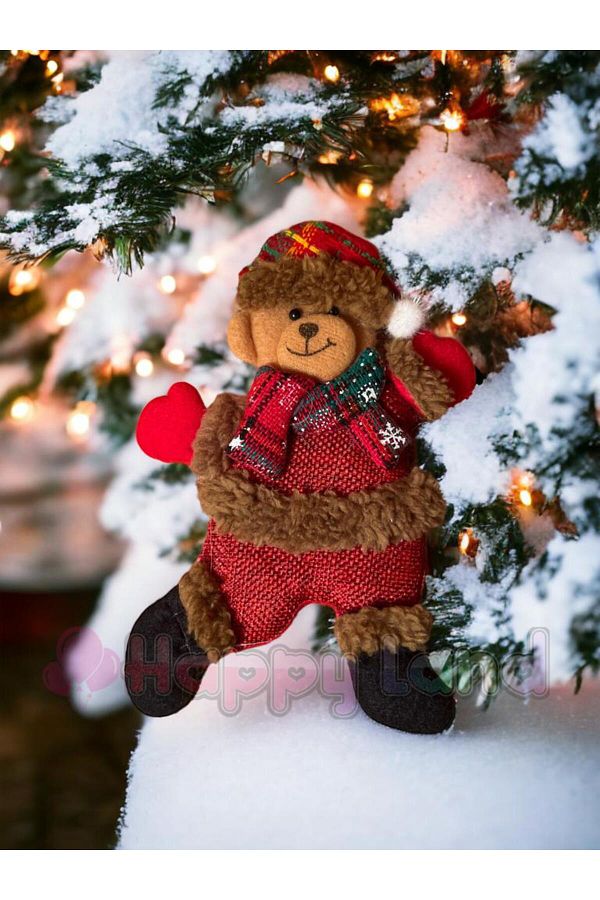Yılbaşı Noel Ayıcık Asma Süs Yılbaşı Ağacı Süsü Noel Ayıcık Yeni Yıl Dekor
