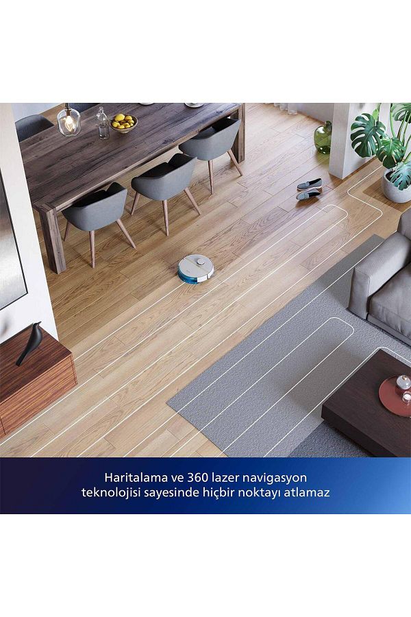 Philips Wİ-Fİ Android-Apple Uyumlu OTOMATİK HomeRun ULTRA yüksek emiş gücü 3100 Seri Kablosuz Robot Süpürge - Görsel 5