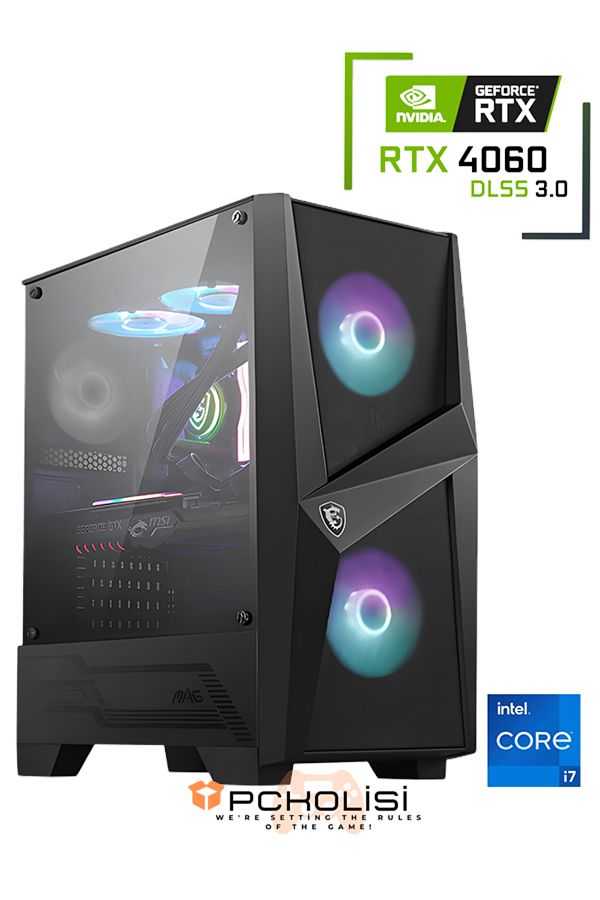 MSI İNTEL CORE İ7 13700F / 16GB DDR4 / 1 TB 3300-3100 MB /s M2 SSD / RTX4060Ti GAMING MASAÜSTÜ PC