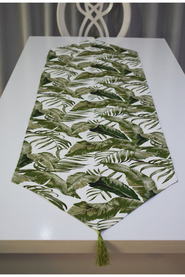 Yaprak Desenli Runner 45x150 cm