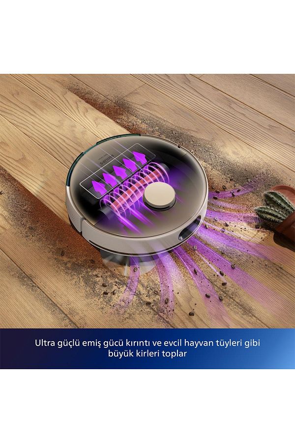 Philips Aqua 7000 Serisi 5000PA Emiş Güçü 180 Dk Çalışma Süresi Otomatik Boşaltma İstasyonlu Robot - Görsel 6