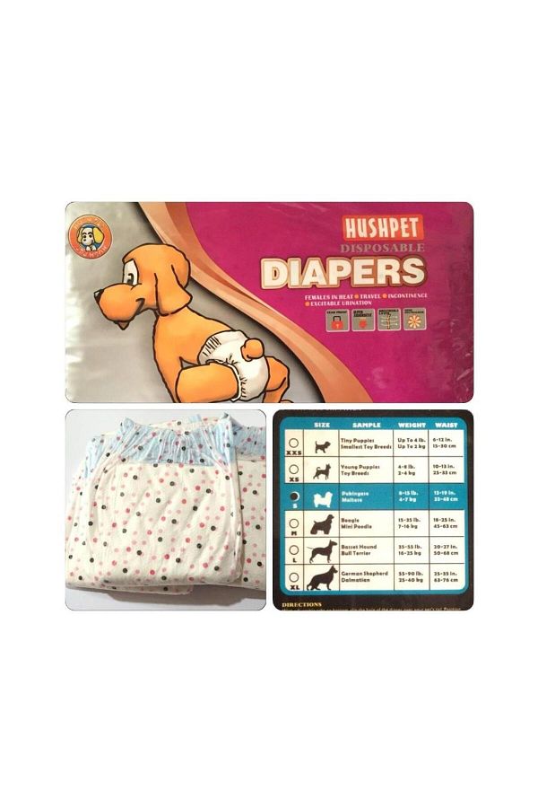 Diapers Hushpet XS Irklar İçin Özel Çiş Bezi 12 Adet