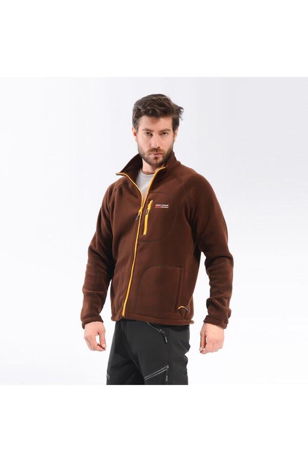 Man Full Zipper Fleece Polar-KAHVERENGİ