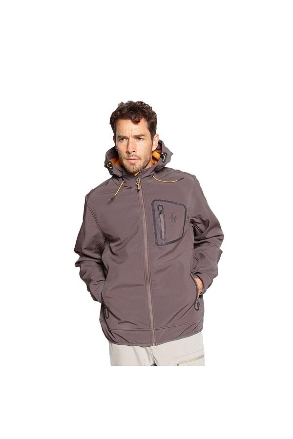 Berg Yukon Erkek Softshell Ceket-KAHVERENGİ