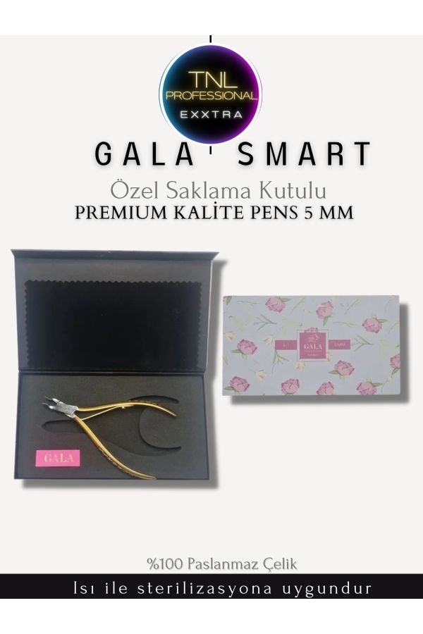 Özel Saklama Kutulu Premium Kalite Pens 5mm Et Pensi Kütikül Pens Manikür %100 Paslanmaz Çelik