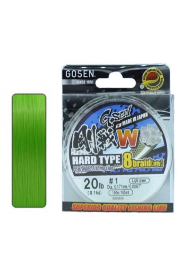 W8 Hard Type PE 8 Örgü İp Misina 150mt Açık Yeşil 0,17 MM