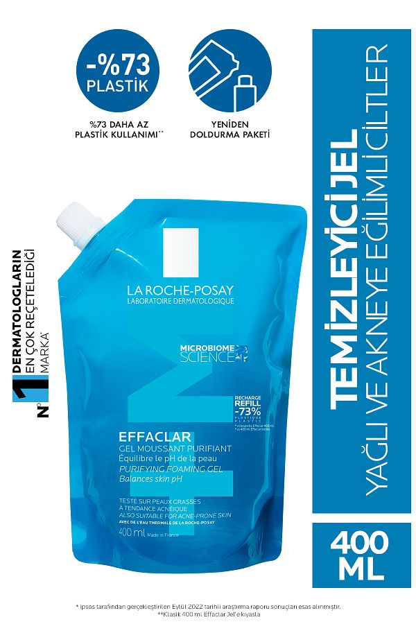 Yağlı Ve Akneye Eğilimli Ciltler Için Effaclar Jel 400ml Tekrar Dolum Paketi