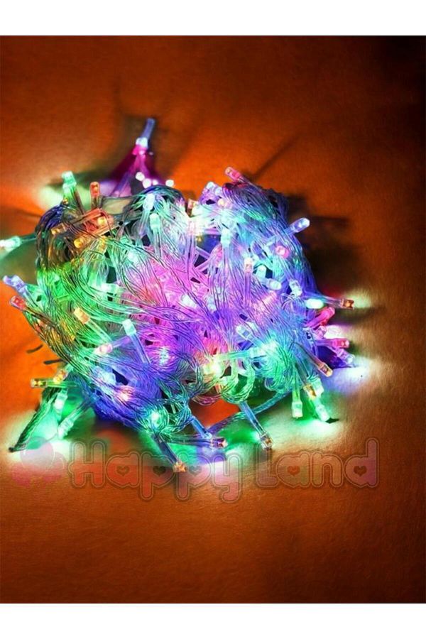 100 Ledli Renkli 10 m Led Yılbaşı Ağaç Süsü Işık Yılbaşı Ağacı Renkli Led Işık