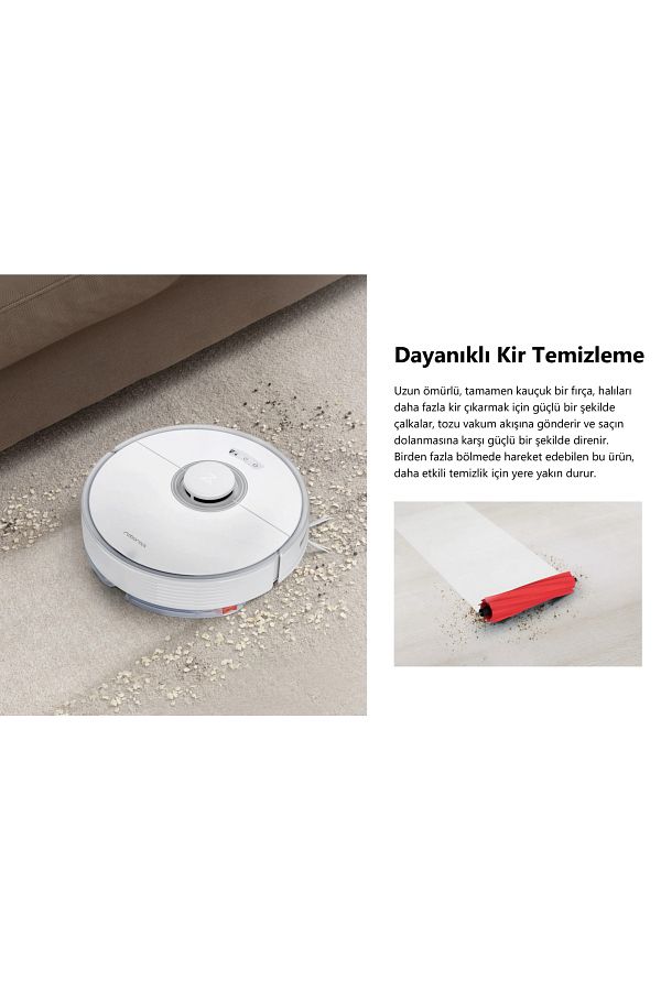 Roborock Basınçlı Mop ,4 Ayrı Haritalama, PreciSense Lidar ,Yıkanabilir Filtre Robot Süpürge Beyaz - Görsel 5
