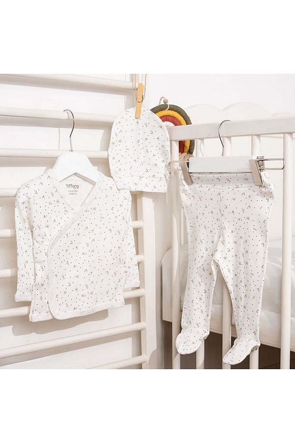 Baby Jakarlı Flowering Theme 3'lü Bebek Zıbın Seti 57078