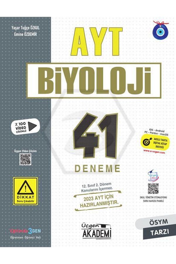 AYT - BİYOLOJİ - 41 Deneme - 1. Dönem Konuları