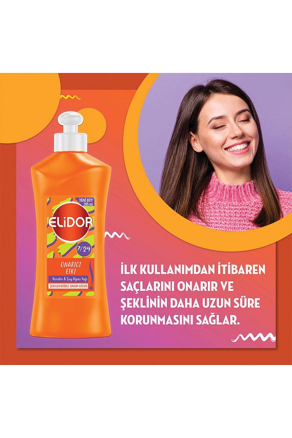 7/24 Şekillendirici Saç Bakım Kremi Onarıcı Etki Keratin & Çay Ağacı Yağı 265 ml_2