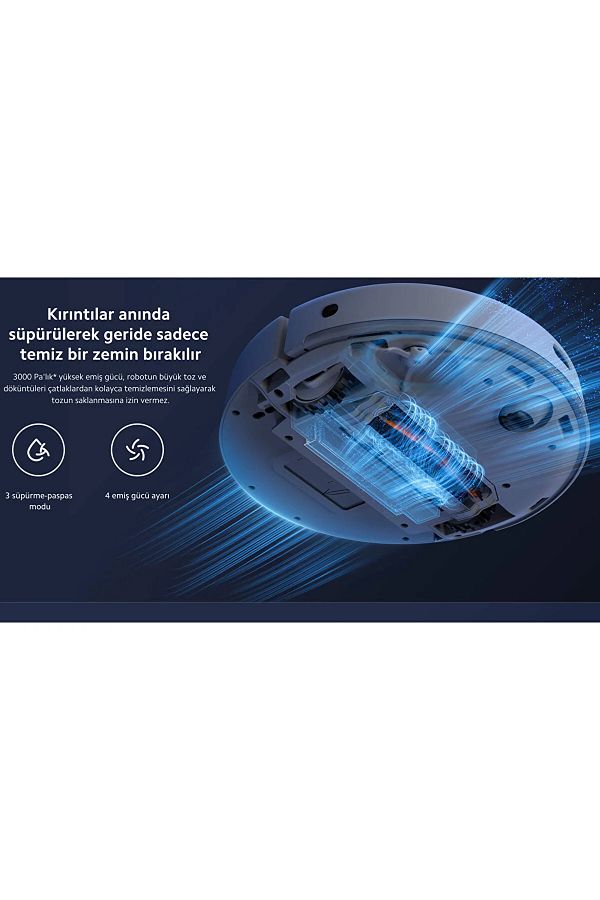 Xiaomi 10.000 titreşim/dk Sonik Titreşimle Olağanüstü Temizlik Performans, LDS Navigasyon Robot Süpürge - Görsel 7
