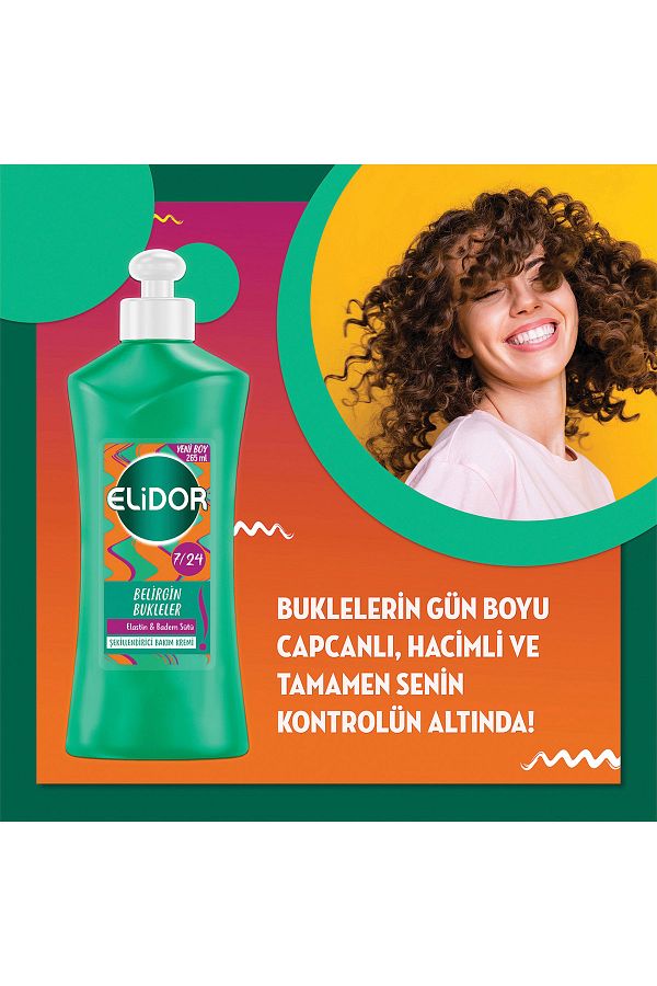 7 24 Şekillendirici Saç Bakım Kremi Belirgin Bukleler Elastin Badem Sütü 265 ml_3