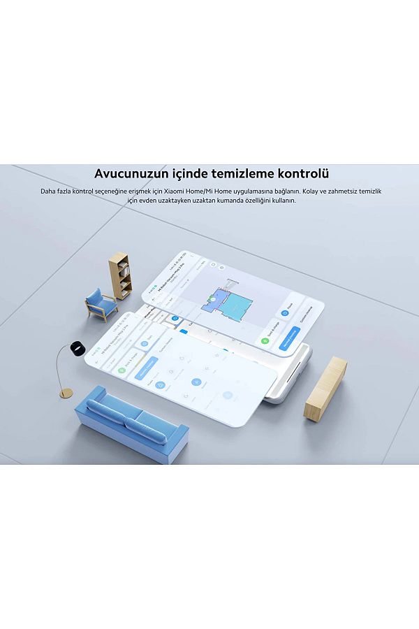 Xiaomi 10.000 titreşim/dk Sonik Titreşimle Olağanüstü Temizlik Performans, LDS Navigasyon Robot Süpürge - Görsel 6
