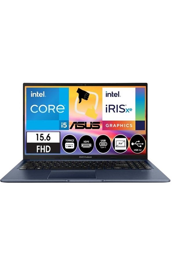 ASUS Vivobook 15 Intel Core i5 1235U 16GB 512GB SSD Frds 15.6" FHD Bilgisayar Csrtech Çanta Hediye - Görsel 2