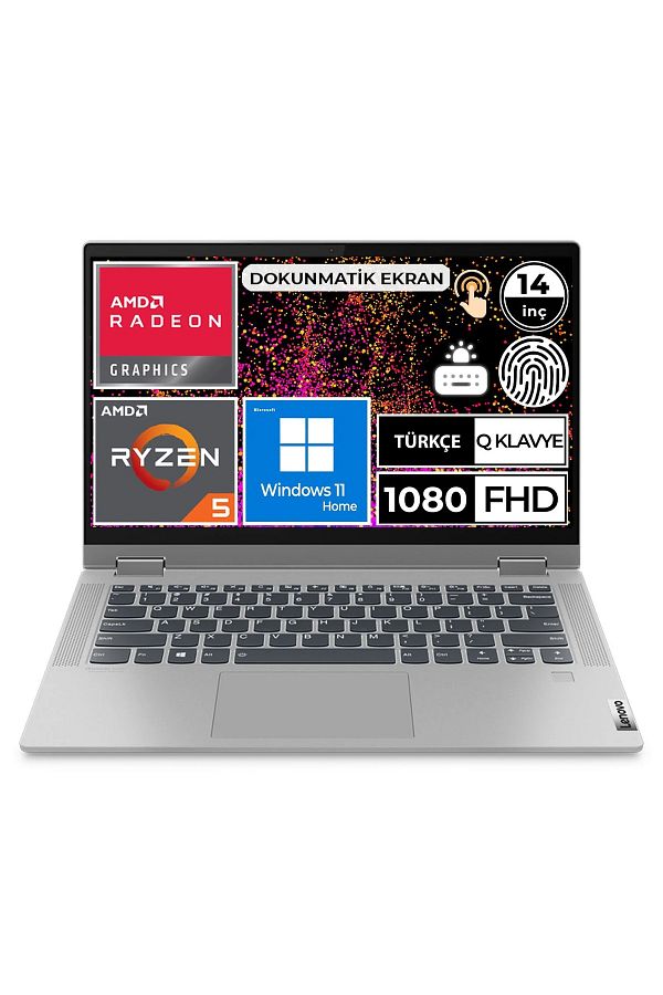 LENOVO IdeaPad Flex 5 Ryzen 5 5500U 8 GB 512 GB SSD 14" W11 DOKUNMATİK EKRAN - Görsel 2