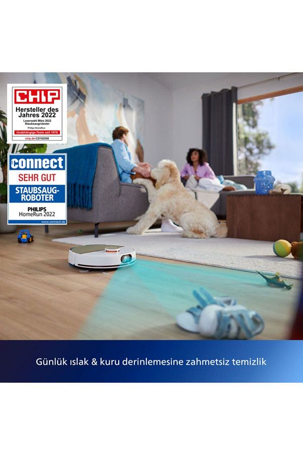 Philips 7000 Islak Kuru Istasyonlu Robot Süpürge,5000 Pa,titreşimli Mop,sert Zemin & Halı Xu7100/02 592Rseri - Görsel 3