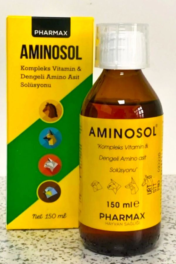 Pati Pharmax Aminosol Vitamin Aminoasit Solüsyonu Kedi Ve Köpekler için Tamamlayıcı Vitamin 150 Ml