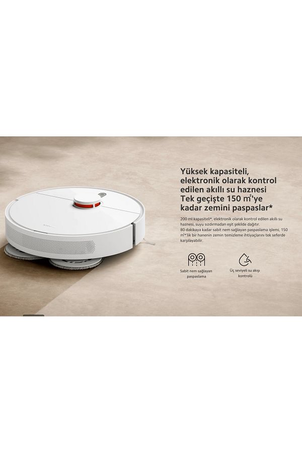Xiaomi Lazer Ve Lds Lıdar Tarama Çift Katmanlı Kompozit Paspas Ultra Güç Robot Süpürge Luciole Lambader - Görsel 2