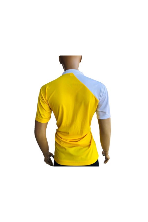 Kadın Sarı  Beyaz Yarım Çapraz Spor Tişört_1