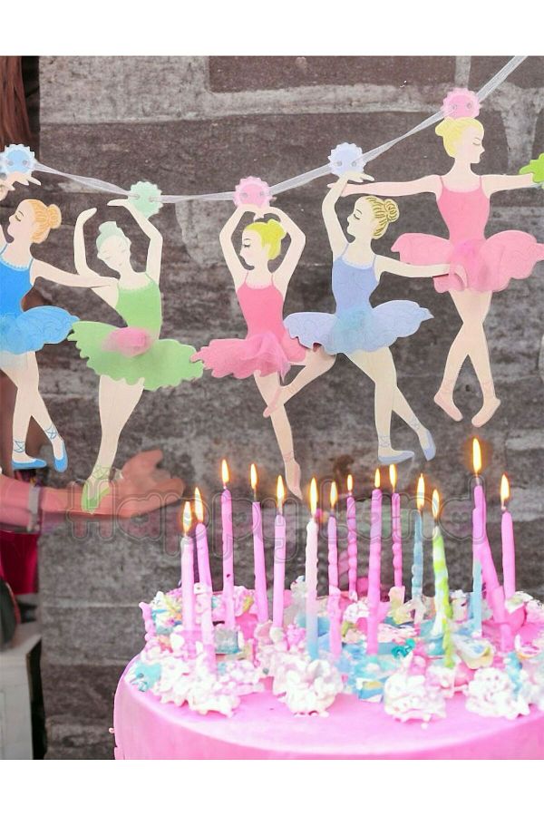 Balerin Dekoratif Banner Süs Balerin Konsept Doğum Günü Parti Süsü Dekor