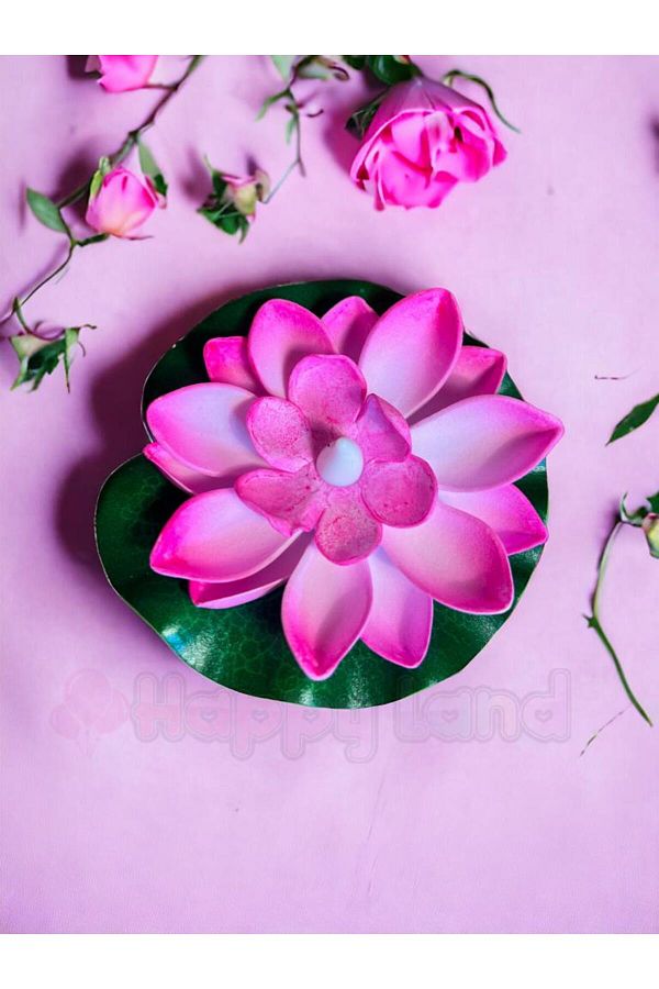 Tealight Su Mumu 1 adet Renkli Nilüfer Su Çiçeği Havuz Su Feneri (Tealight Mumluk) 1 Adet