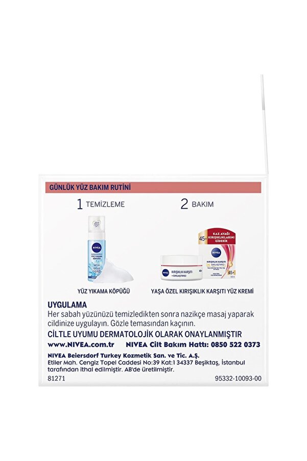 Kırışıklık Karşıtı + Sıkılaştırıcı Krem Yaş 45+ 50 Ml,yaşa Özel Yüz Bakım Kremi,güneş Koruması_2