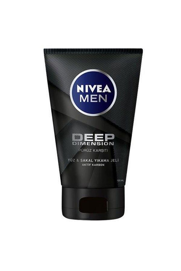 Men Deep Dimension Yüz ve Sakal Temizleme Jeli 100 ml,Aktif Karbon İçeriği ile Arındırıcı Etki