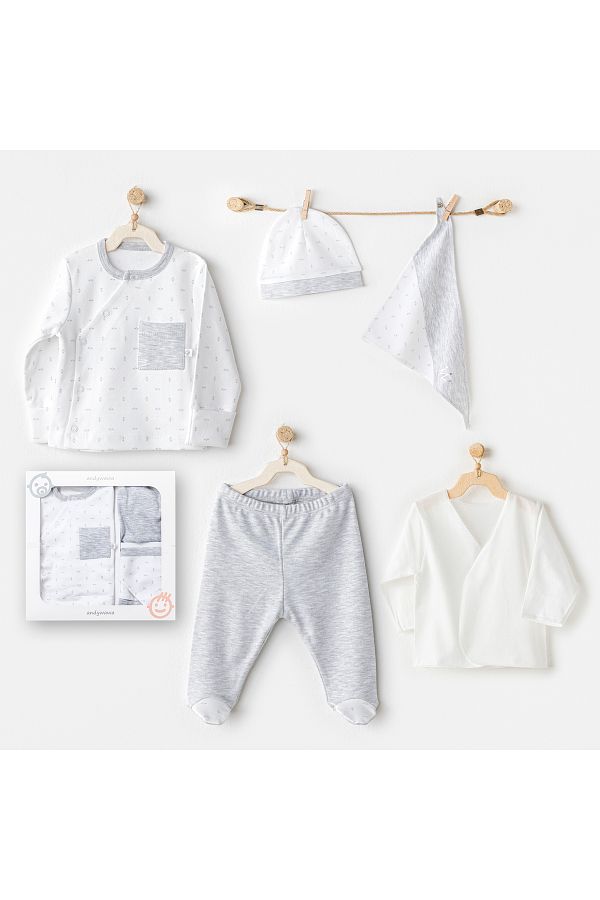BEBEK HASTANE ÇIKIŞI 5 PCS NEWBORN SET WAWA BOYS
