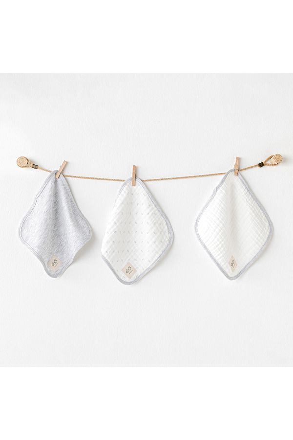 BEBEK AĞIZ MENDİLİ 3 PCS WASHCLOTHS 20X20CM WAWA BOYS