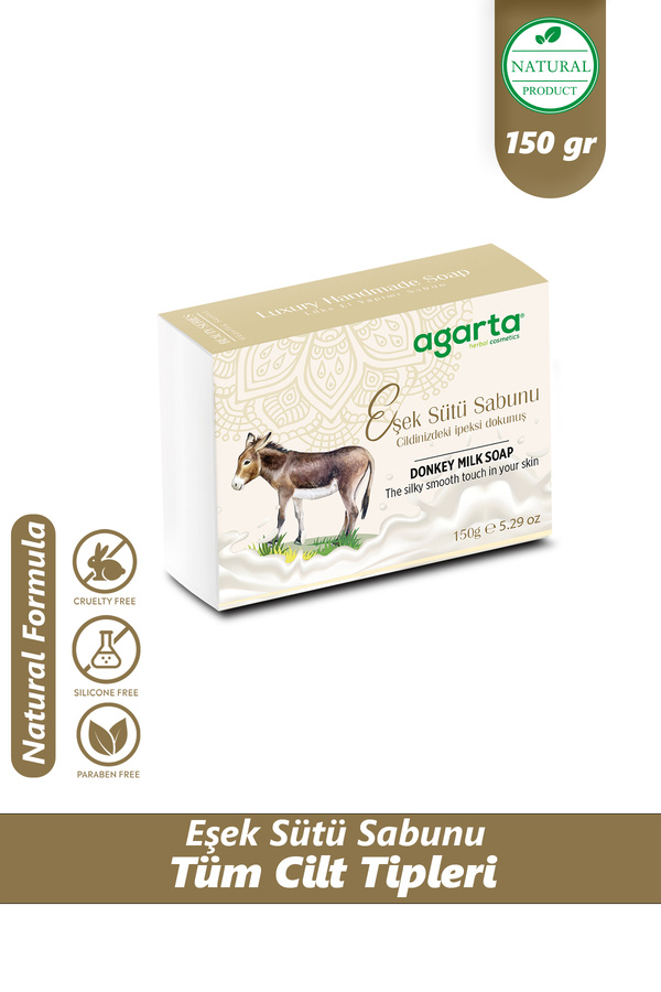 Parlak Ve Pürüzsüz Ciltler Için Doğal El Yapımı Eşek Sütü Sabunu 150 gr