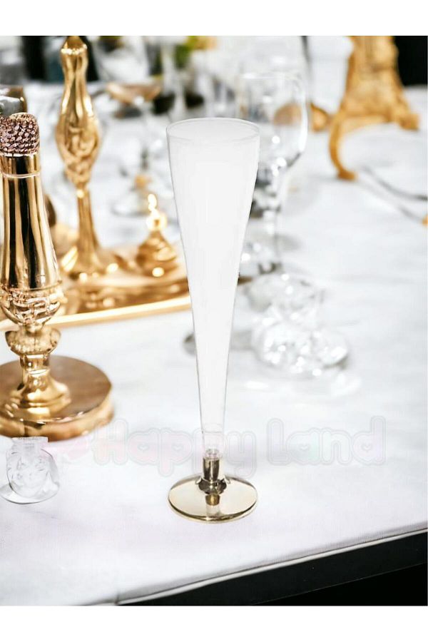 6'lı Plastik Şampanya Kadehi Gold 6 Adet Şampanya Kadehi Parti Bride To Be Kadeh Seti