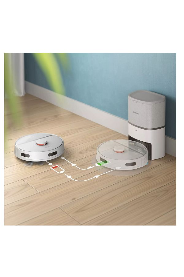 Philips 4000 Pa Ultra Emiş Güçlü Lazer Özellikli İstasyonlu Kuru ve Islak Robot Süpürge - Görsel 2
