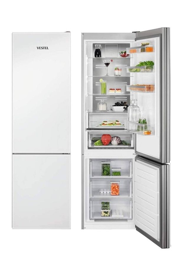 VESTEL 60x200cm Alttan Dondurucu Combi Tip No-Frost Cam Buzdolabı