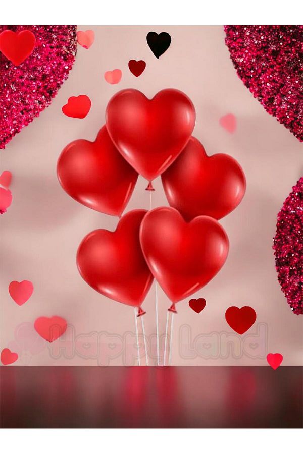10 Adet Kırmızı Kalpli Balon 12 Inç 30Cm Parti Düğün Nişan Sevgili Doğum Günü Kalp Balon