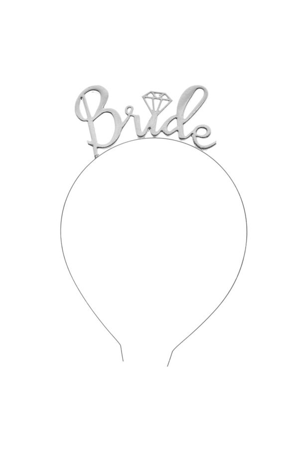 Gümüş Metal Bride Yazılı Taç
