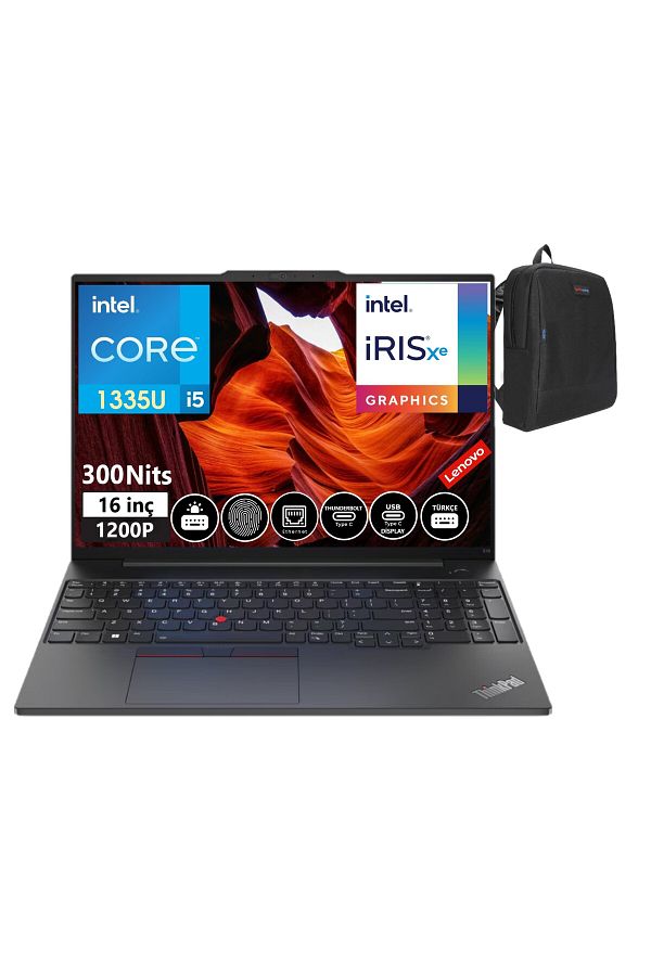 LENOVO Thinkpad E16 Gen1 I5 1335U 16GB 512GB SSD 16" Wuxga IPS FDOS TB21JN0008TX05+WEBLEGELSINÇANTA - Görsel 2