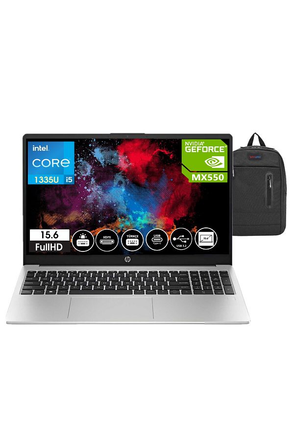 HP 250 G10 I5 1335U 32GB 256GB SSD 15,6" Fhd MX550 FDOS G18A539EA09+WEBLEGELSINÇANTA