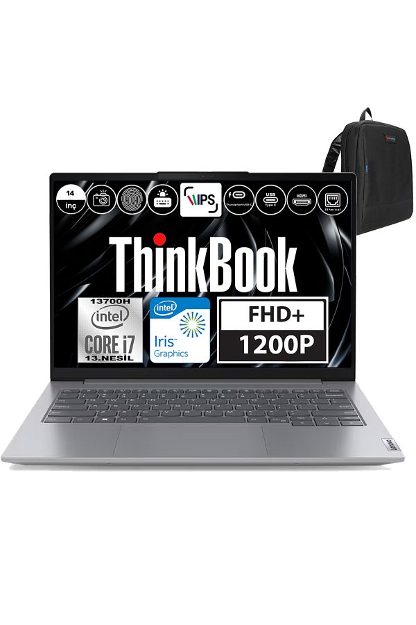 LENOVO Thinkbook 14 Gen6 I7 13700H 64GB 1TBSSD Iris® Xe FDOS 14" Wuxga 300NIT 21KG004NTRF08+ZETTAÇNT