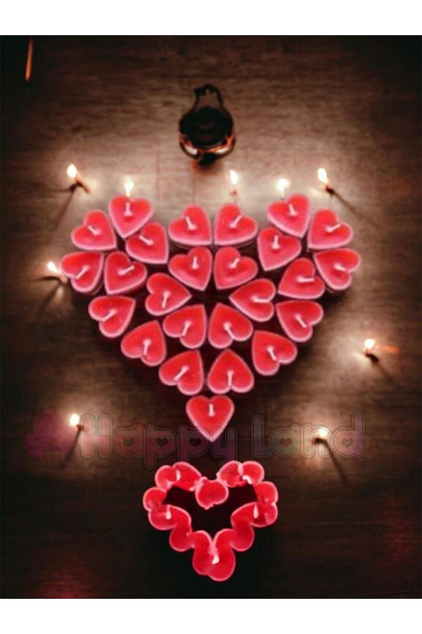 25 Adet Kırmızı Kalpli Tealight Mum Sevgiliye Hediye Kalp Mum Evlilik Teklifi Yıldönümü