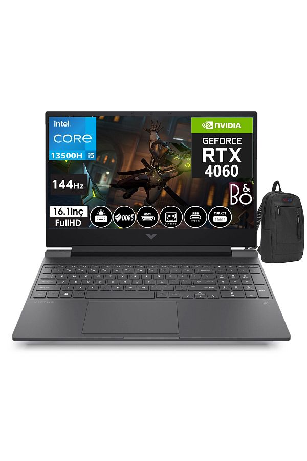 HP Victus 16-R0035NT I5-13500H 64GB 2TBSSD 8GB RTX4060 16.1" 144Hz IPS Fhd FDOS 7P6L3EA09+ZETTAÇANTA