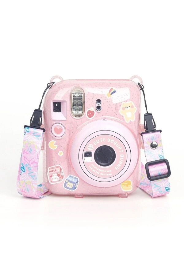 Fujifilm Instax Mini 12 Fotoğraf Makinesi-20li Film-Büzgülü Kılıf-Simli Koruyucu Kılıf ve Mıknatıslı Çerçeve - Görsel 5